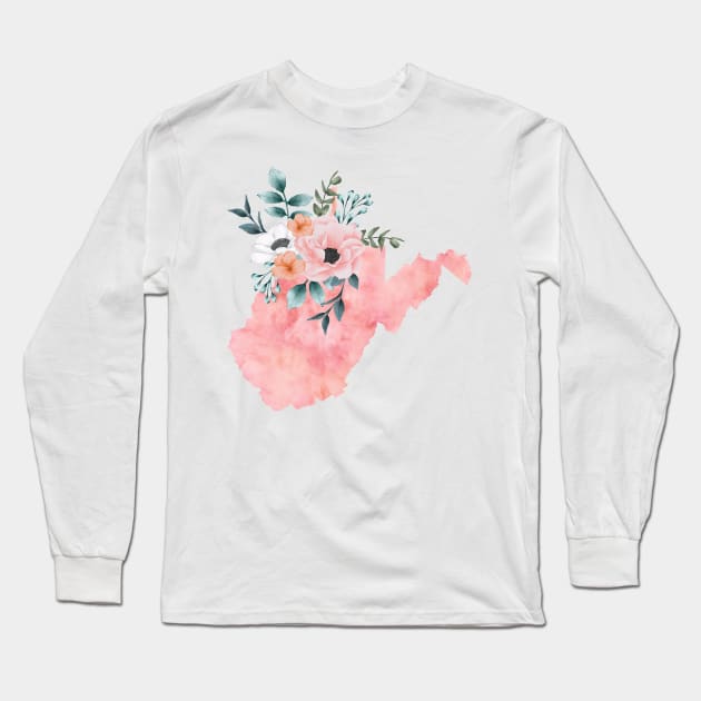 West Virginia Floral Long Sleeve T-Shirt by bloomnc